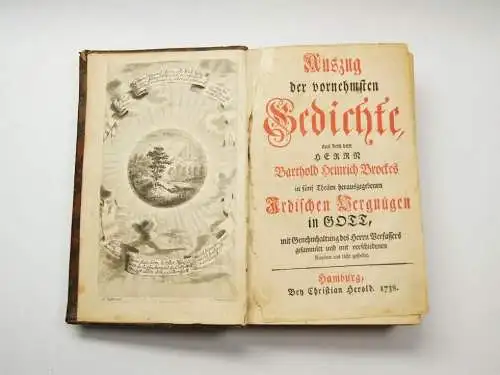 Buch: Auszug der vornehmsten Gedichte, Brockes, Barthold Heinrich. 1738