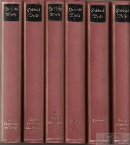 Buch: Hebbels Werke, Hebbel. 6 Bände, 1913, Bibliographisches Institut