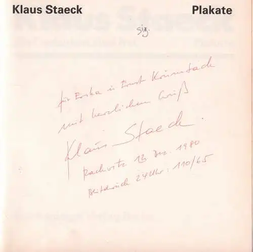 Buch: Die Gedanken sind frei, Plakate, Staeck, Klaus, 1980, Eulenspiegel, sig.