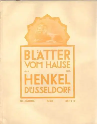 Blätter vom Hause, Altermann, Hanns. Blätter vom Hause Henkel, 1930