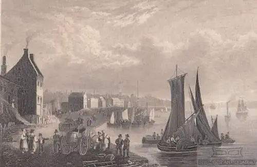 Liverpool. aus Meyers Universum, Stahlstich. Kunstgrafik, 1850, gebraucht 265581