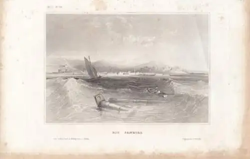 Rio Janeiro. aus Meyers Universum, Stahlstich. Kunstgrafik, 1850, gebrauc 264753