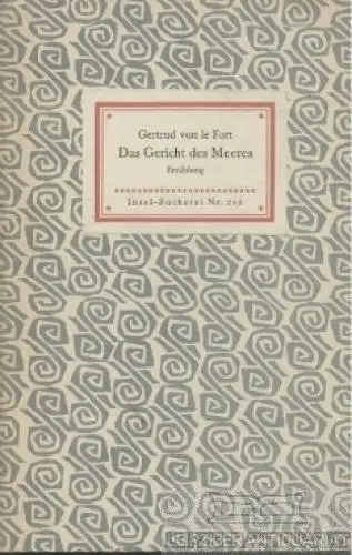 Insel-Bücherei 210, Das Gericht des Meeres, le Fort, Gertrud von. 1956