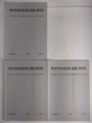 3 Hefte Fotografie Heft 15, 17, 18 / 1985, Jahrgang 5, Timm Starl, Beiträge ...