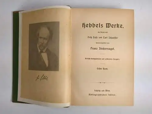 Buch: Hebbels Werke, Bibliographisches Institut, 6 Bände, Meyers Klassiker