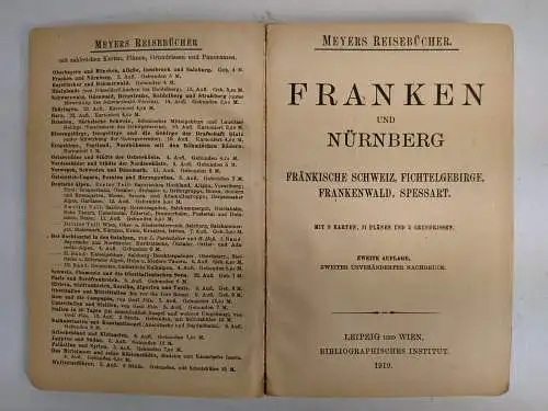 Buch: Franken und Nürnberg, 1919, Meyers Reisebücher, Bibliographisches Institut