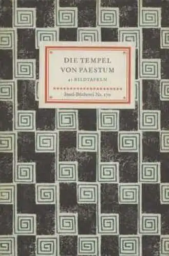Insel-Bücherei 170, Die Tempel von Paestum, Lamb, Carl. 1962, Insel-Verlag