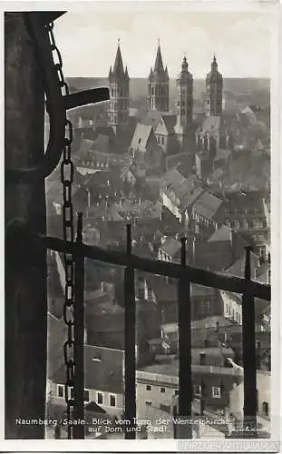 AK Naumburg. Saale. Blick vom Turm der Wenzelskirche auf Dom und... Postkarte