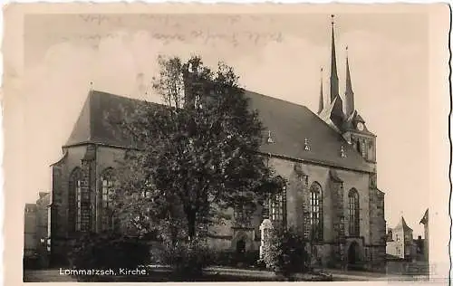 AK Lommatzsch. Kirche. ca. 1936, Postkarte. Ca. 1936, Verlag Reinhard Rothe