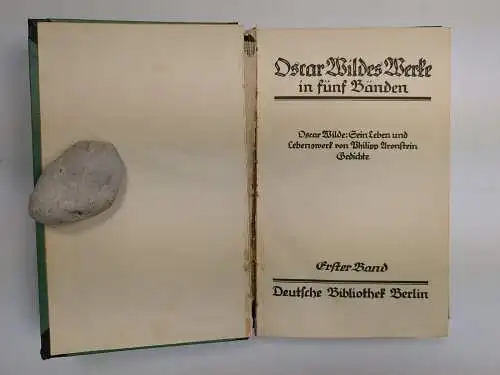 Buch: Oscar Wildes Werke in fünf Bänden, 1922, Deutsche Bibliothek, 5 Bände