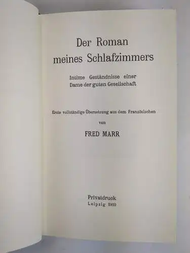 Buch: Der Roman meines Schlafzimmers 1+2, Fred Marr, 2003, Archiv Vlg. ,R 339806