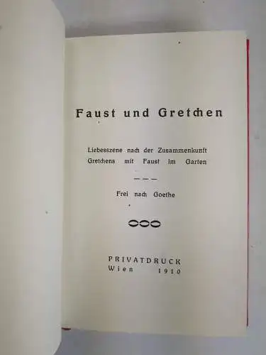 Buch: Faust und Gretchen. Liebesszene nach der Zusammenkunft Gretchens mit Faust