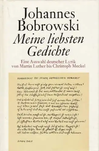 Buch: Meine liebsten Gedichte, Bobrowski, Johannes. 1985, Union Verlag