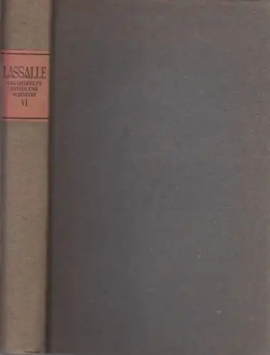 Buch: Gesammelte Reden und Schriften, Lasalle, Ferdinand. 1919, Paul Cassirer