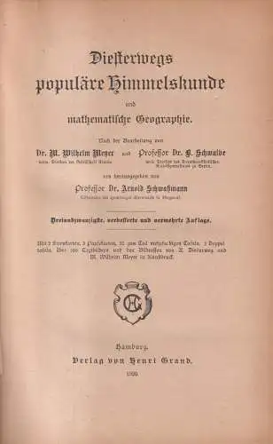 Buch: Diesterwegs populäre Himmelskunde, Meyer / Schwalbe, 1920, Henri Grand