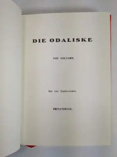 Buch: Die Odaliske, Voltaire, 2003, Archiv Verlag, Reprint, gebraucht, sehr gut