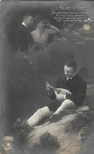 AK An der Weser, ca. 1910, Postkarte, gebraucht, gut