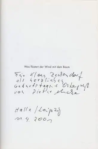 Buch: Was flüstert der Wind mit dem Baum, Mucke, Dieter. Edition Steko, 2001