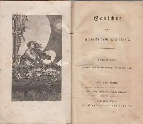 Buch: Gedichte. Zweiter Teil. Schiller, Friedrich, 1808, S. L. Crusius Verlag