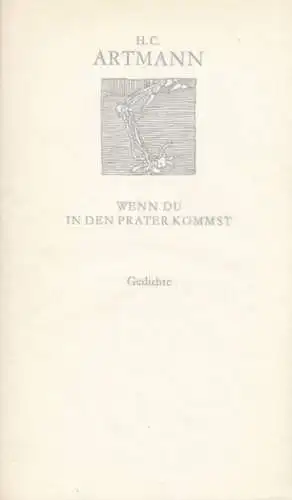 Buch: Wenn du in den Prater kommst, Artmann, H. C. Weiße Reihe, 1988, Gedichte