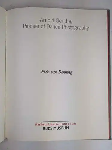 Buch: Arnold Genthe - Pioneer of Dance Photography, Nicky van Banning, 2016