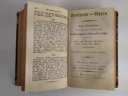 Buch: Beyspiele des Guten - 2. und 3. Theil, 1821, Steinkopf, gebraucht, gut