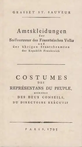 Buch: Amtskleidungen der Stellvertreter des Französischen Volks..., 1989