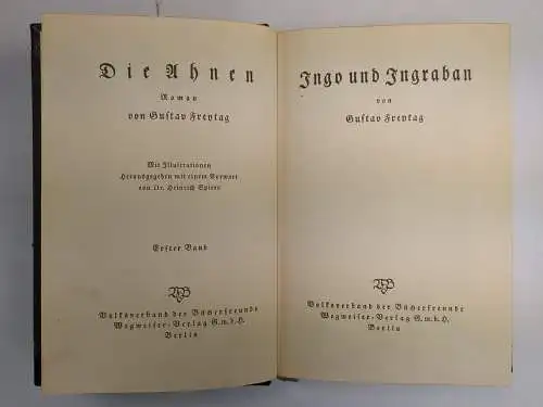 Buch: Die Ahnen, Gustav Freytag, 6 Teile in 3 Bänden, Wegweiser Verlag