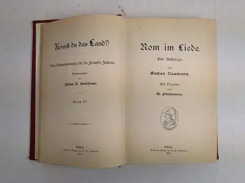 Buch: Rom in Liebe. Eine Antholog., Naumann, G.(Hrsg.), 1896, C. G. Naumann, gut