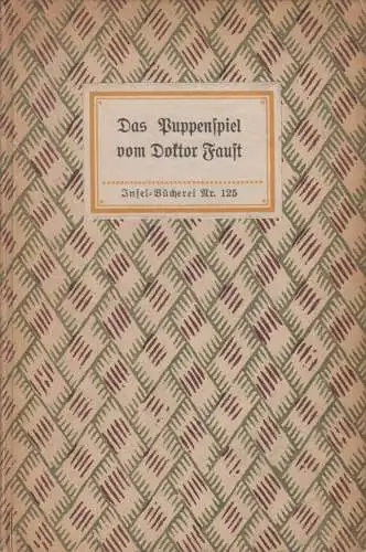 Insel-Bücherei 125, Das Puppenspiel vom Doktor Johannes Faust, Höfer, Conrad