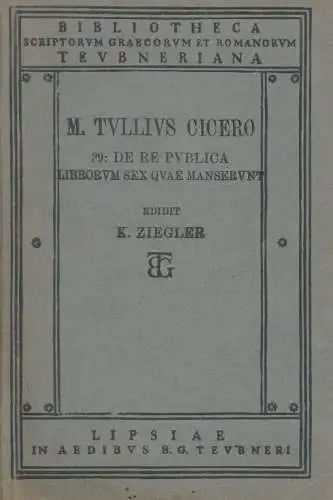 Buch: M. Tulli Ciceronis Scripta quae manserunt omnia, M. Tvllivs Cicero. 1915