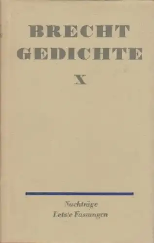 Buch: Gedichte. Band X, Brecht, Bertolt. Gedichte, 1978, Aufbau-Verlag