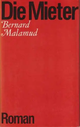 Buch: Die Mieter, Roman. Malamud, Bernard, 1979, Verlag Volk und Welt