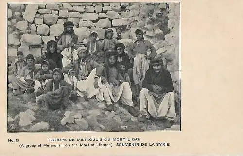 AK A group of Metaoulis from the Mont of Libanon. ca. 1908, gebraucht, gut