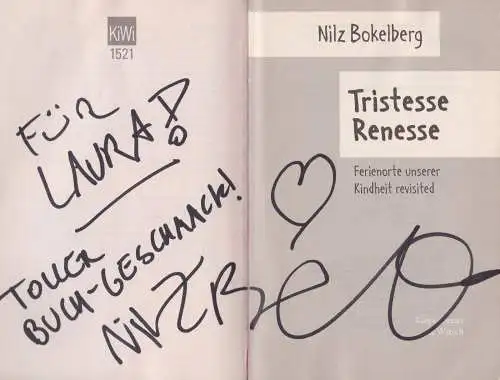 Buch: Tristesse Renesse, Bokelberg, Nilz, 2016, Kiepenheuer & Witsch, signiert