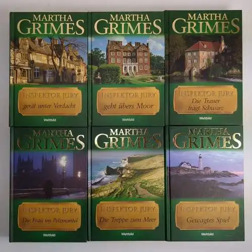 6 Bücher Inspector Jury, Martha Grimes, Gewagtes Spiel, Die Treppe zum Meer ...