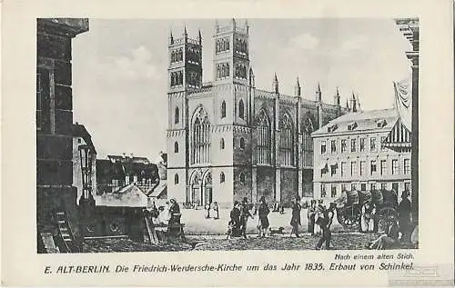 AK E. Alt-Berlin. Die Friedrich-Werdersche-Kirche um das jahr 1835... Postkarte