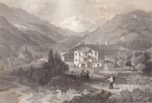 Haus des Sandwirth's Hofer in Tyrol. aus Meyers Universum, Stahlstich. 1850