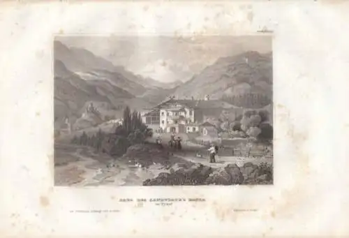 Haus des Sandwirth's Hofer in Tyrol. aus Meyers Universum, Stahlstich. 1850