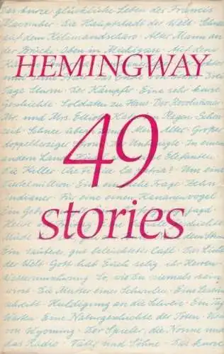 Buch: 49 stories, Hemingway, Ernest. 1965, Aufbau-Verlag, gebraucht, gut