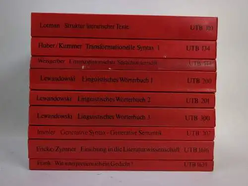 9 Bände UTB Uni-Taschenbücher Literaturwissenschaft, Linguistik, Sprache