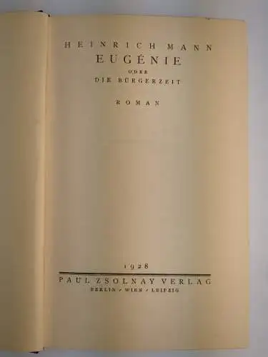 Buch: Eugenie, Mann, Heinrich. Gesammelte Werke, 1928, Paul Zsolnay Verlag