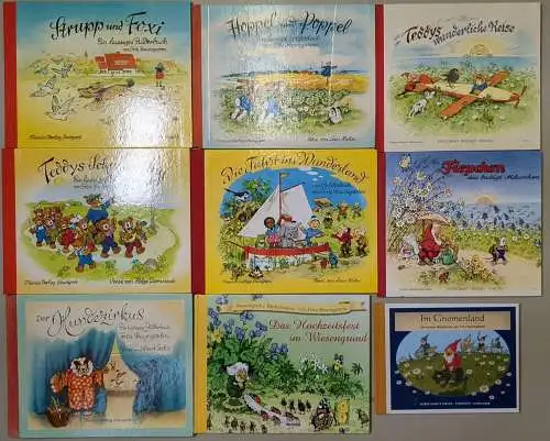 9 Bände Fritz Baumgarten: Gnomenland, Fiepchen, Teddy, Hoppel, Strupp & Foxi