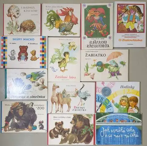 13 Pappkinderbücher auf Slowakisch vom Verlag Mlade leta, Bilderbücher