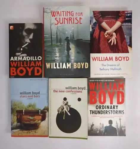 6 Bücher William Boyd, The New Confessions, Ordinary Thunderstorms ... englisch