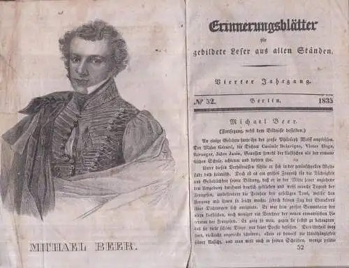 Buch: Erinnerungsblätter, 4. Band, 1835, Lewent's Verlagsbuchhandlung