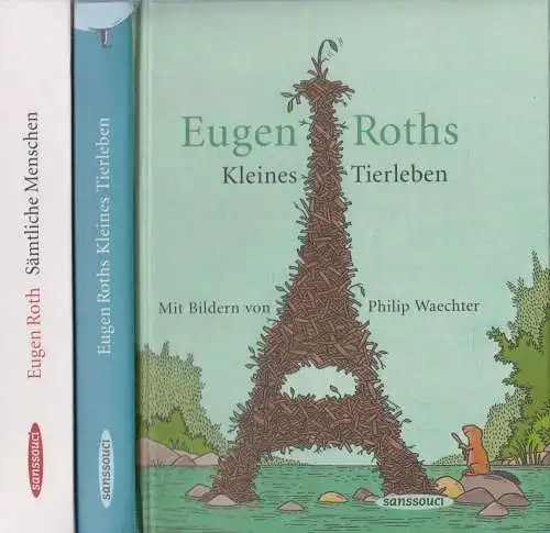 2 Bände Eugen Roth: Eugen Roths Kleines Tierleben / Sämtliche Menschen Sanssouci