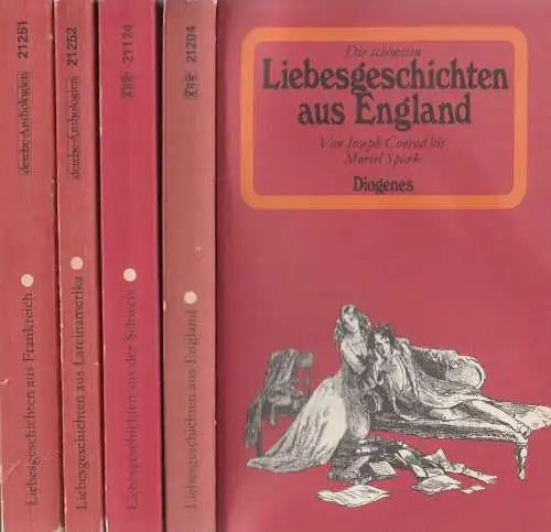 4 Bände Die schönsten Liebesgeschichten, England, Schweiz, Lateinamerika, Frankr