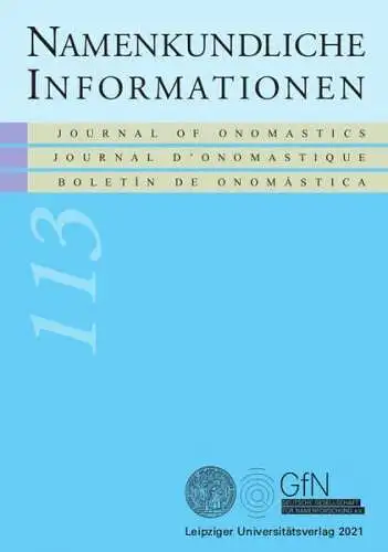 Buch: Namenkundliche Informationen 113, Prinz, Michael, 2021, Universitätsverlag
