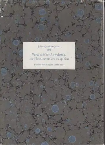 Buch: Versuch einer Anweisung, die Flöte traversiere zu spielen, Quantz, 1983